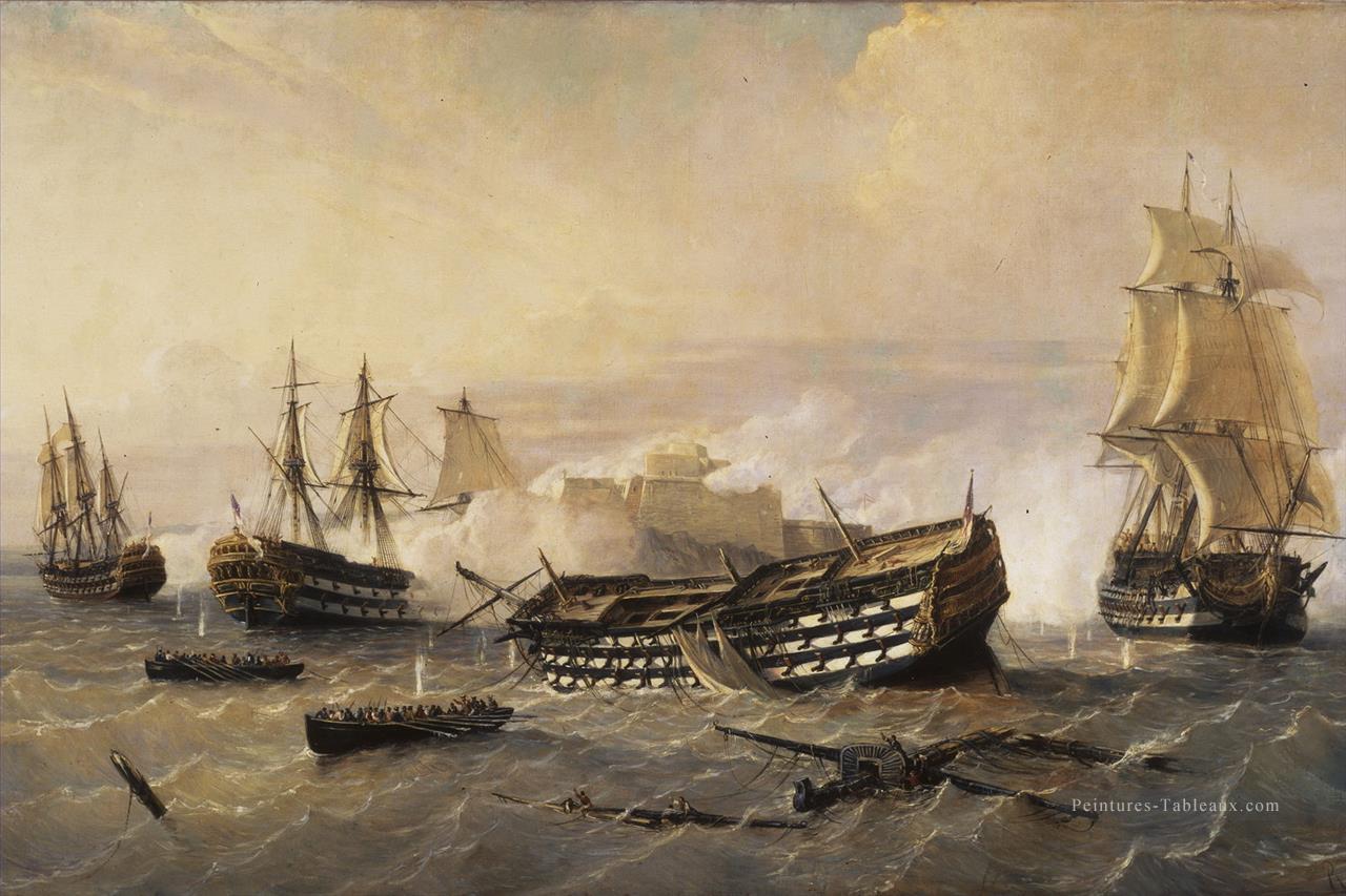 Navires britanniques dans la guerre de Sept Ans avant La Havane Batailles navales Peintures à l'huile